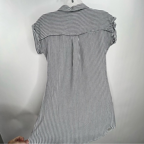 Thread+Supply Black & White Vertical Stripe Soft Tunic Top/Dress Women Sz Small - Picture 4 of 10